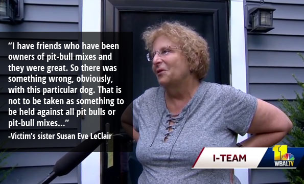 Susan Eve LeClair defends pit bull after death