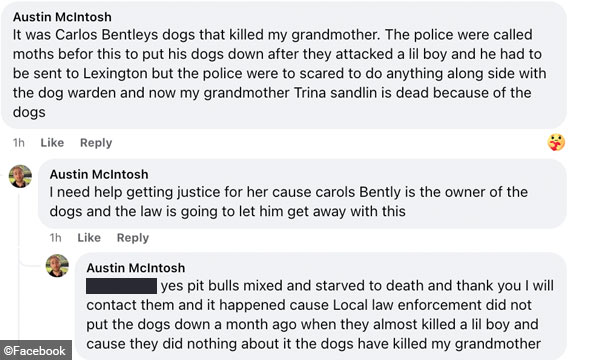 Grandson of Letcher county woman killed by dogs
